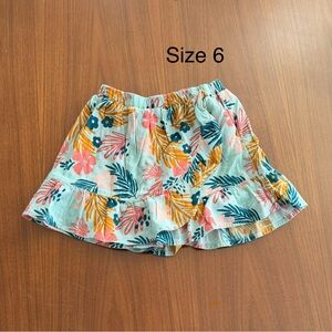 Size 6 Little Girls Floral Print Ruffle Skirt